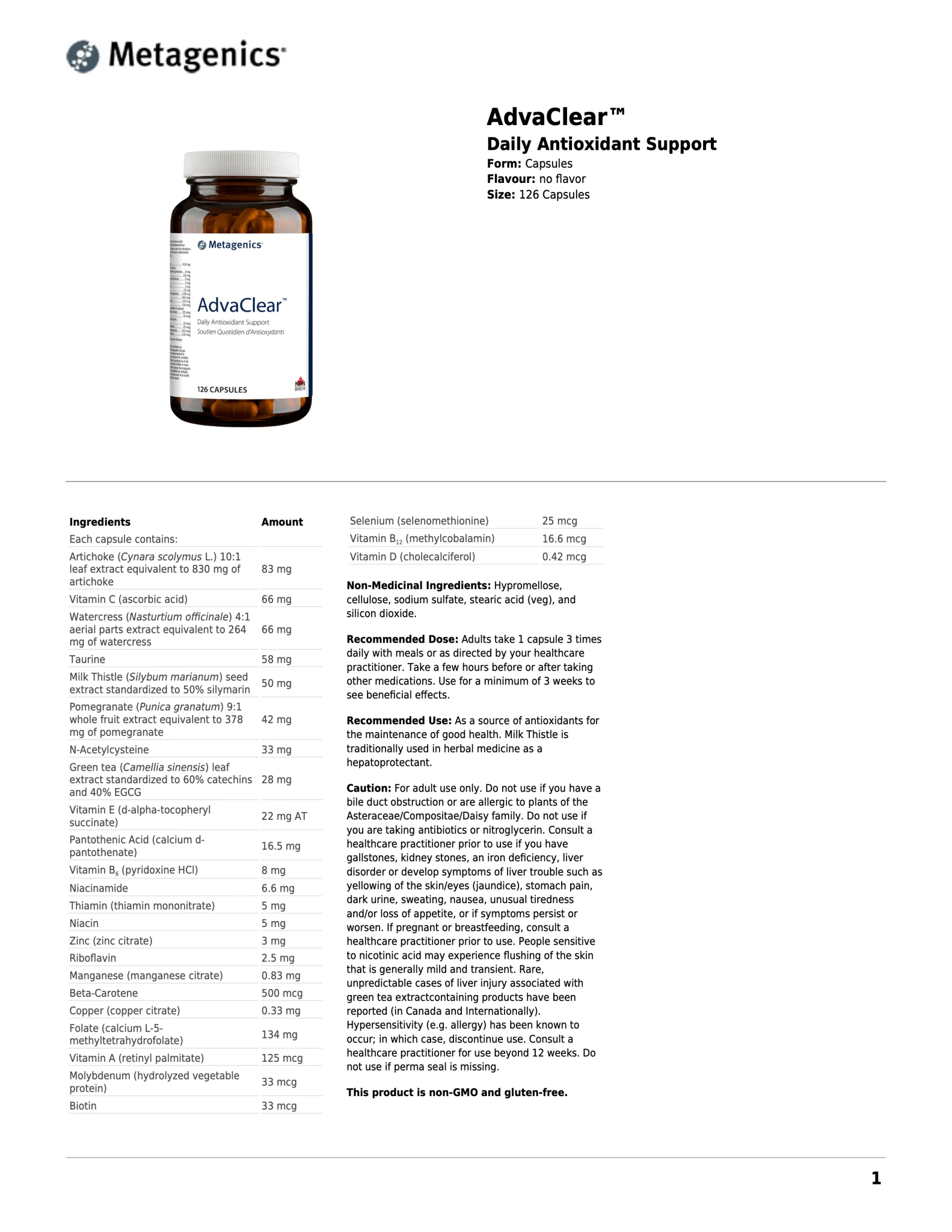 AdvaClear™ | Metagenics® | 42 or 126 Capsules - Image 5