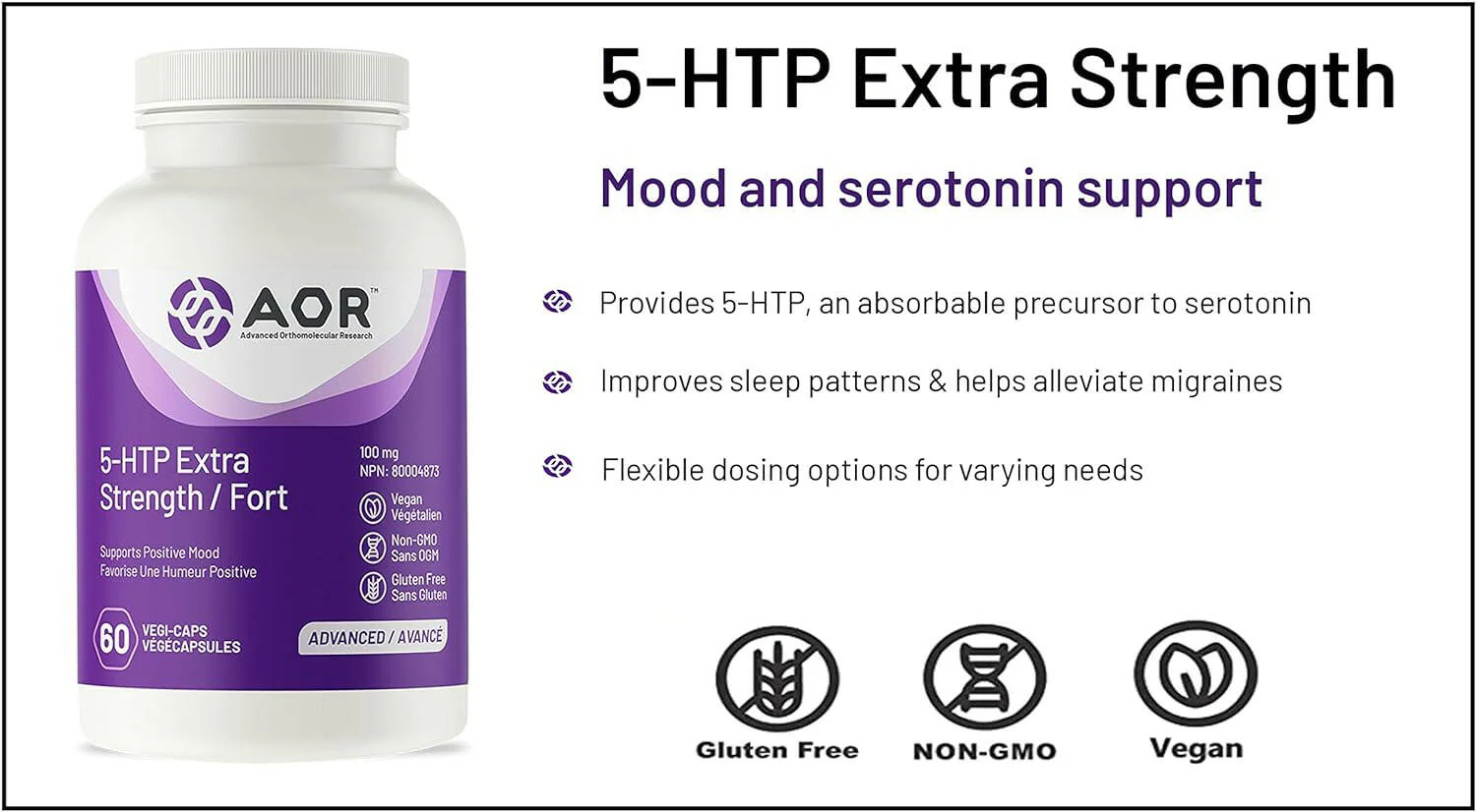 5-HTP Extra Strength by AOR™ – Mood, Sleep & Stress Support | 60 or 90 Capsules - Image 5