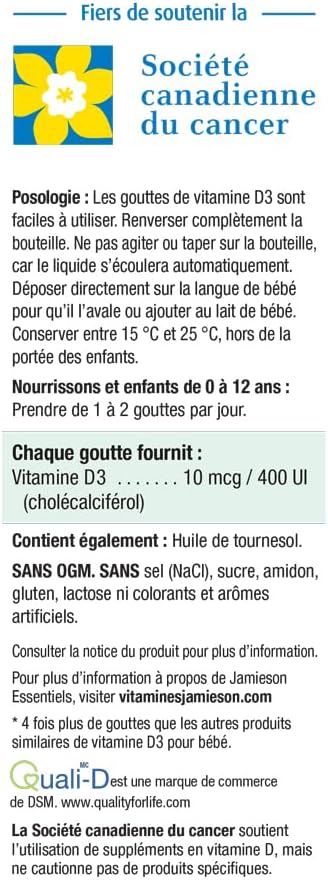 Baby-D Vitamin D3 Droplets | Jamieson™ | 11.7 mL - Image 5
