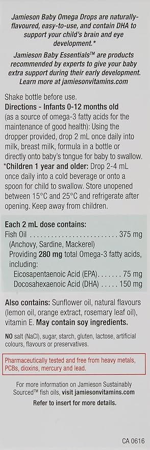 Baby Omega Drops | Jamieson™ | 60 mL - Image 3