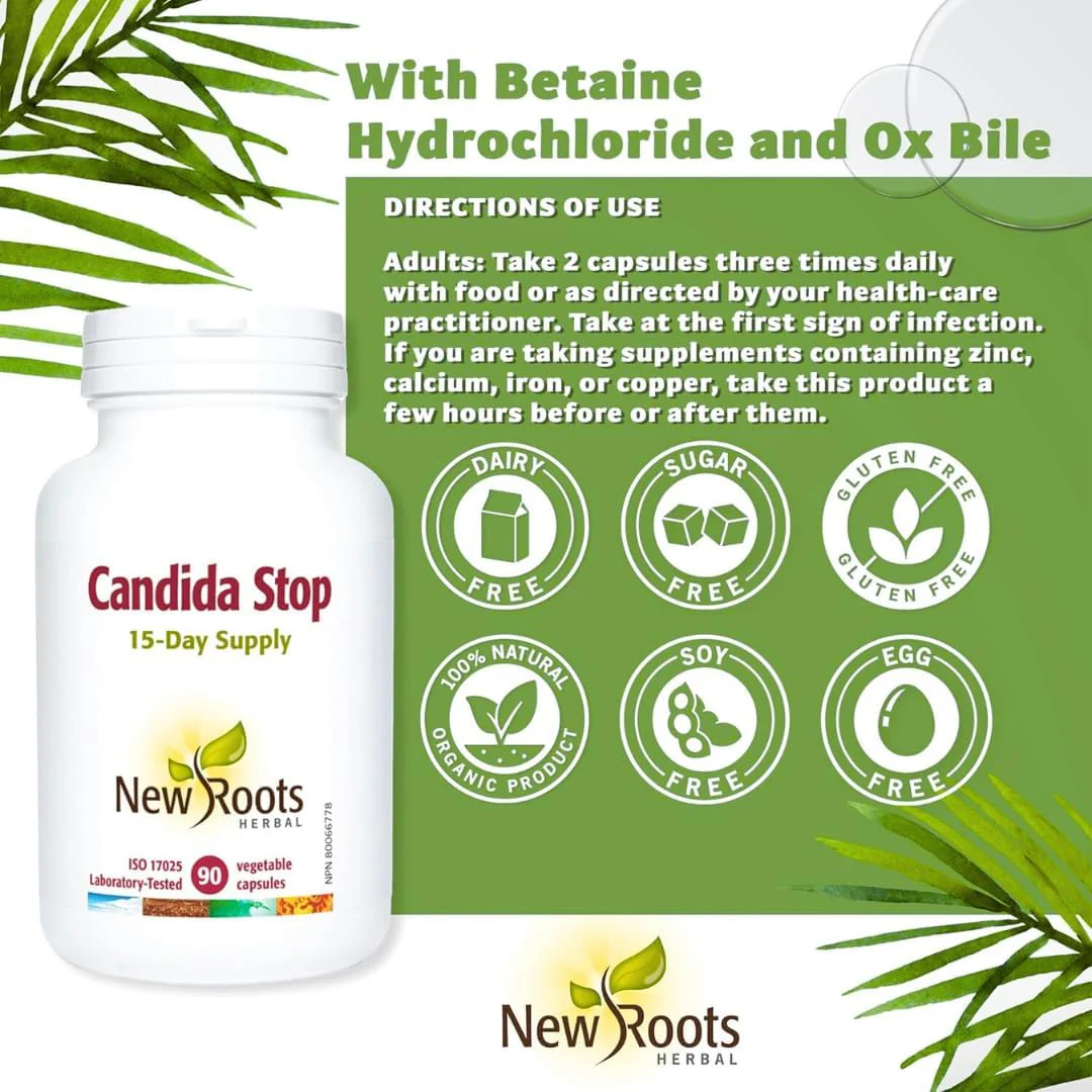 Candida Stop by New Roots Herbal® – Yeast Balance & Gut Microbial Support | 90 or 180 Capsules - Image 3