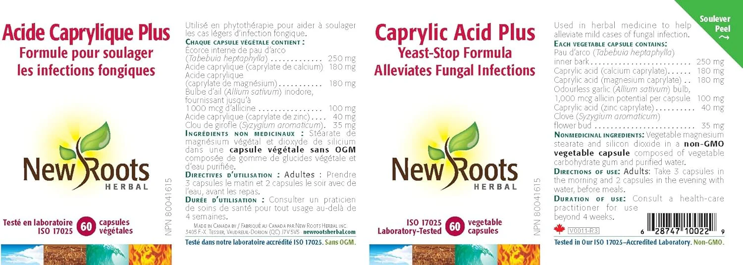 Caprylic Acid Plus by New Roots HERBAL® – Candida & Gut Microbiome Support | 60 Capsules - Image 6