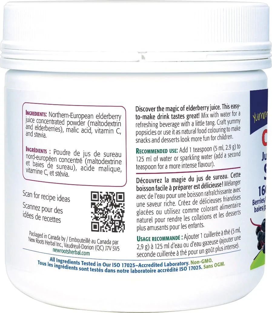 Children's Elderberry Juice Powder | New Roots HERBAL® | 100g-34 Servings - Image 3