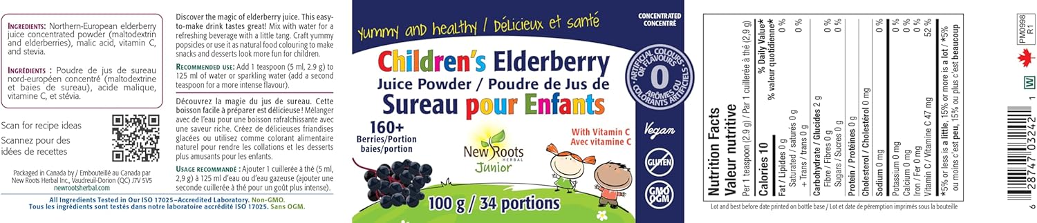 Children's Elderberry Juice Powder | New Roots HERBAL® | 100g-34 Servings - Image 7