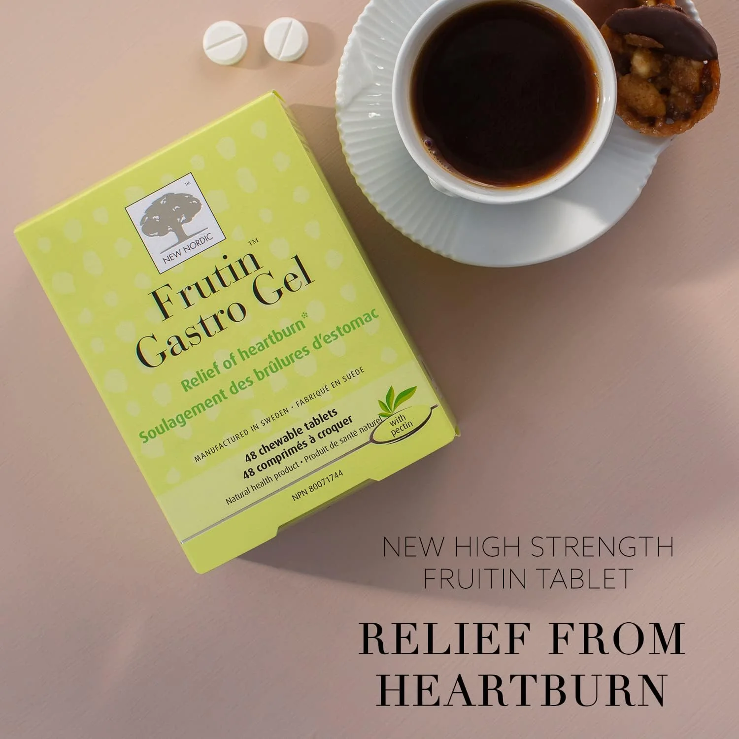 Frutin Gastro Gel by New Nordic – Sugar-Free Chewable Antacid for Heartburn Relief | 48 Tablets - Image 4