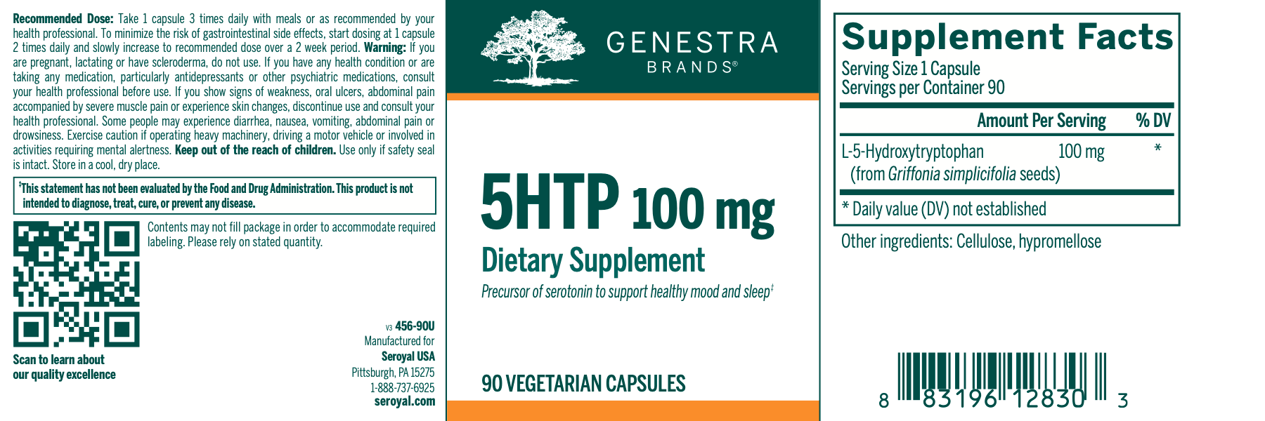 5HTP 100mg | Genestra Brands® | 90 Vegetarian Capsules - Image 9