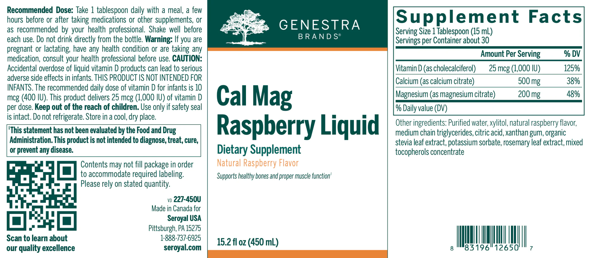 Cal Mag Liquid Raspberry Flavour by Genestra Brands® – Bone & Muscle Support | 450 mL - Image 7