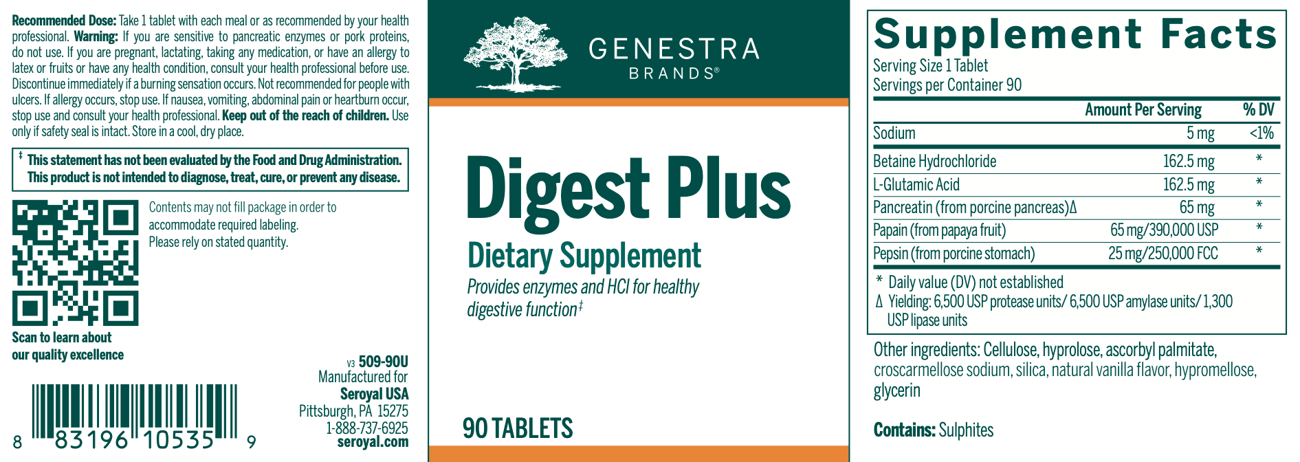 Digest Plus | Genestra Brands® | 90 or 180 Tablets - Image 10