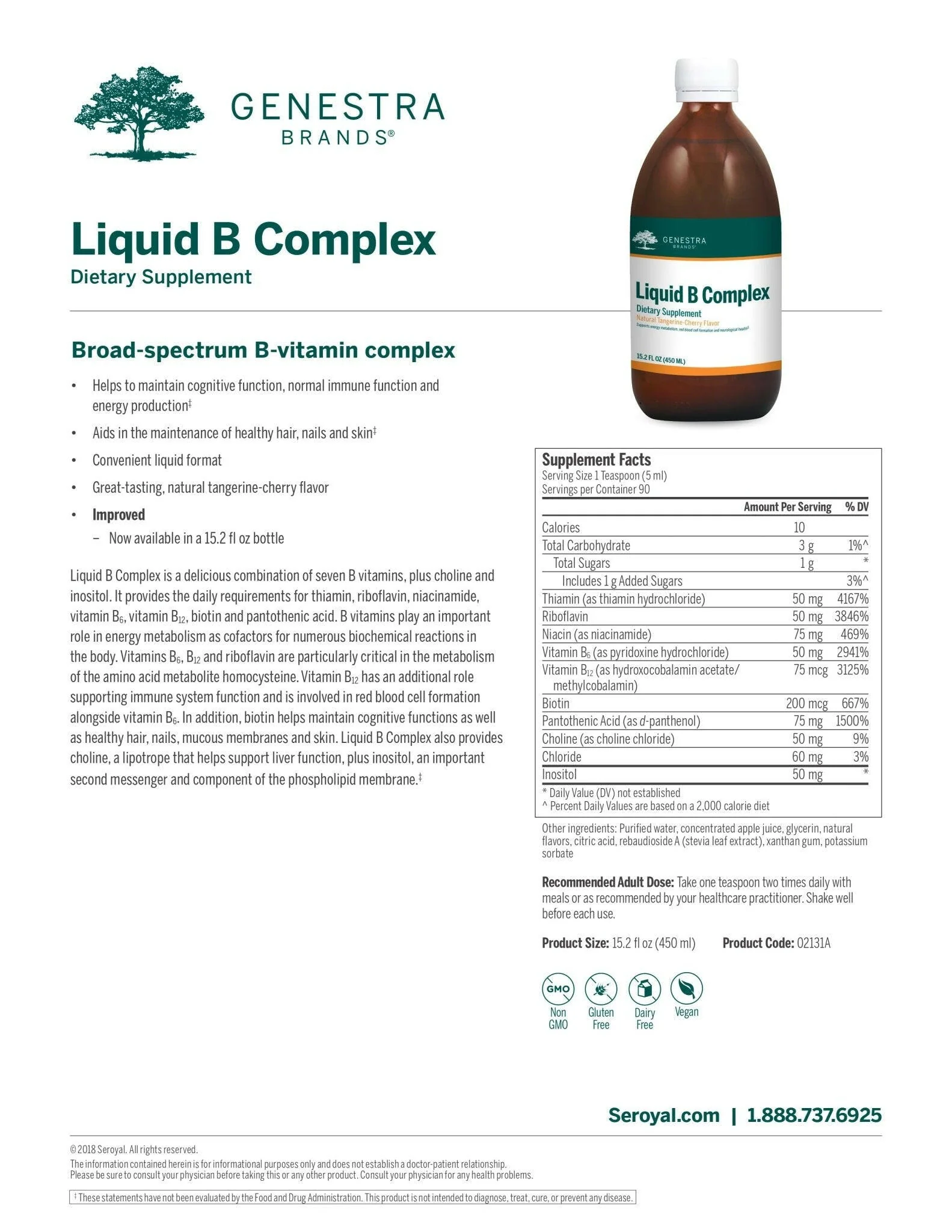 Liquid B Complex | Genestra Brands® | 450 mL (15.2 fl oz) - Image 8