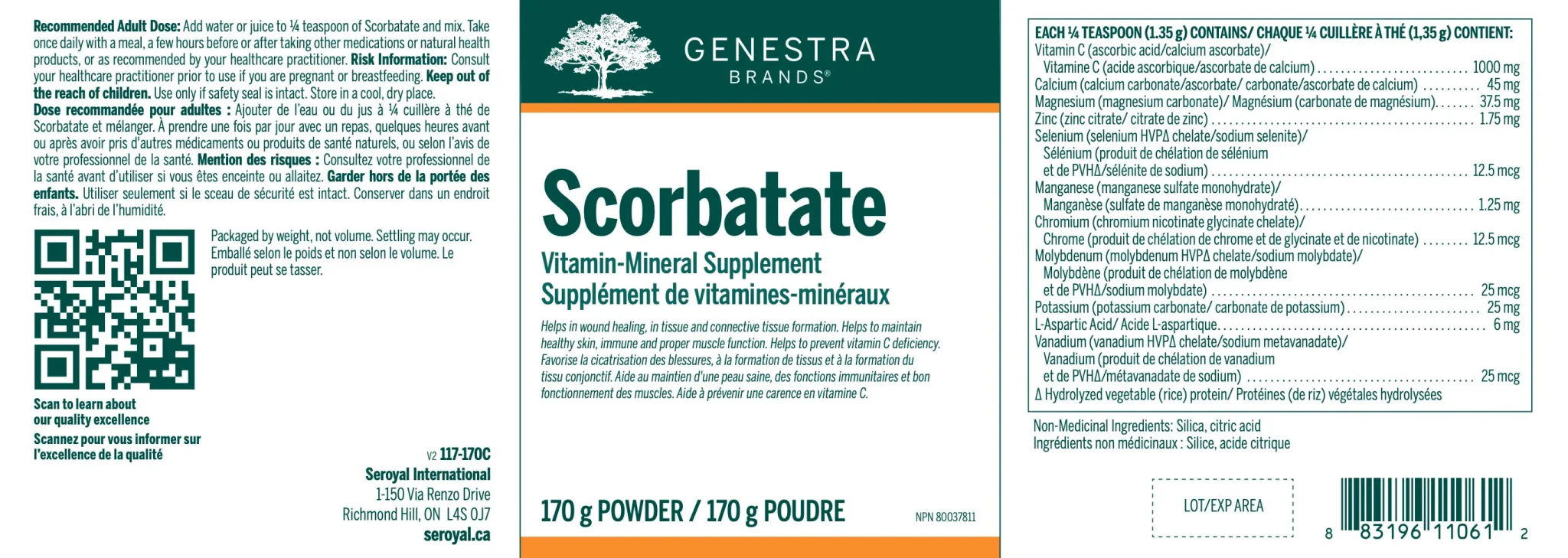 Scorbatate | Genestra Brands® | 170 Grams Powder - Image 8