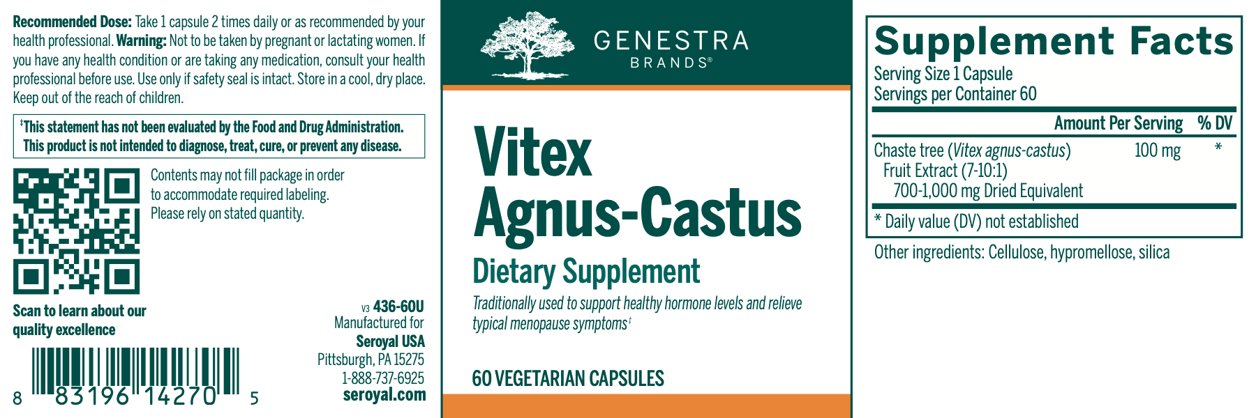 Vitex agnus-castus | Genestra Brands® | 60 Vegetable Capsules - Image 8