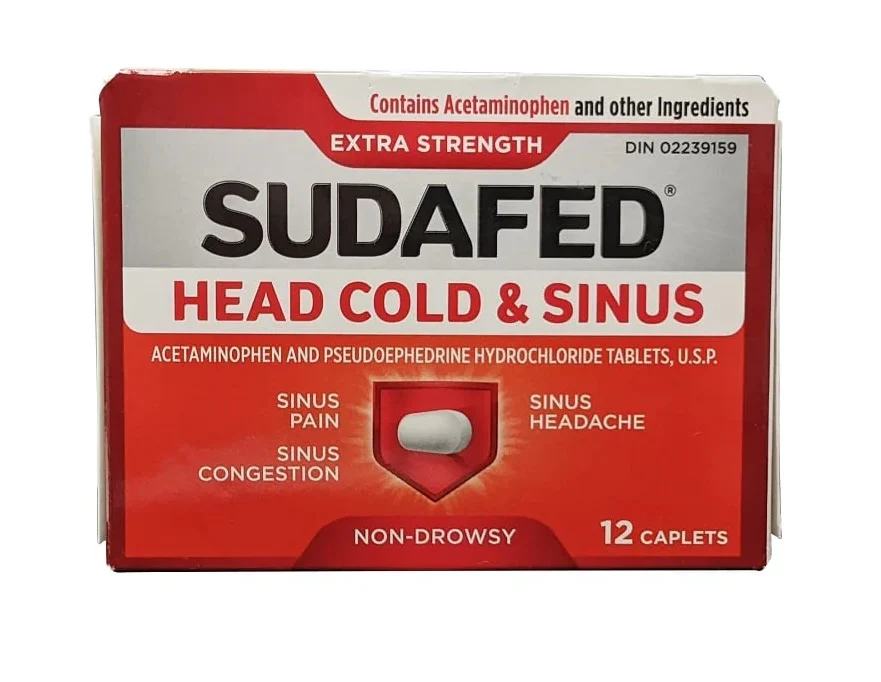 Head Cold + Sinus by SUDAFED® – Nasal Congestion & Sinus Pressure Relief | 12 or 24 Caplets - Image 3
