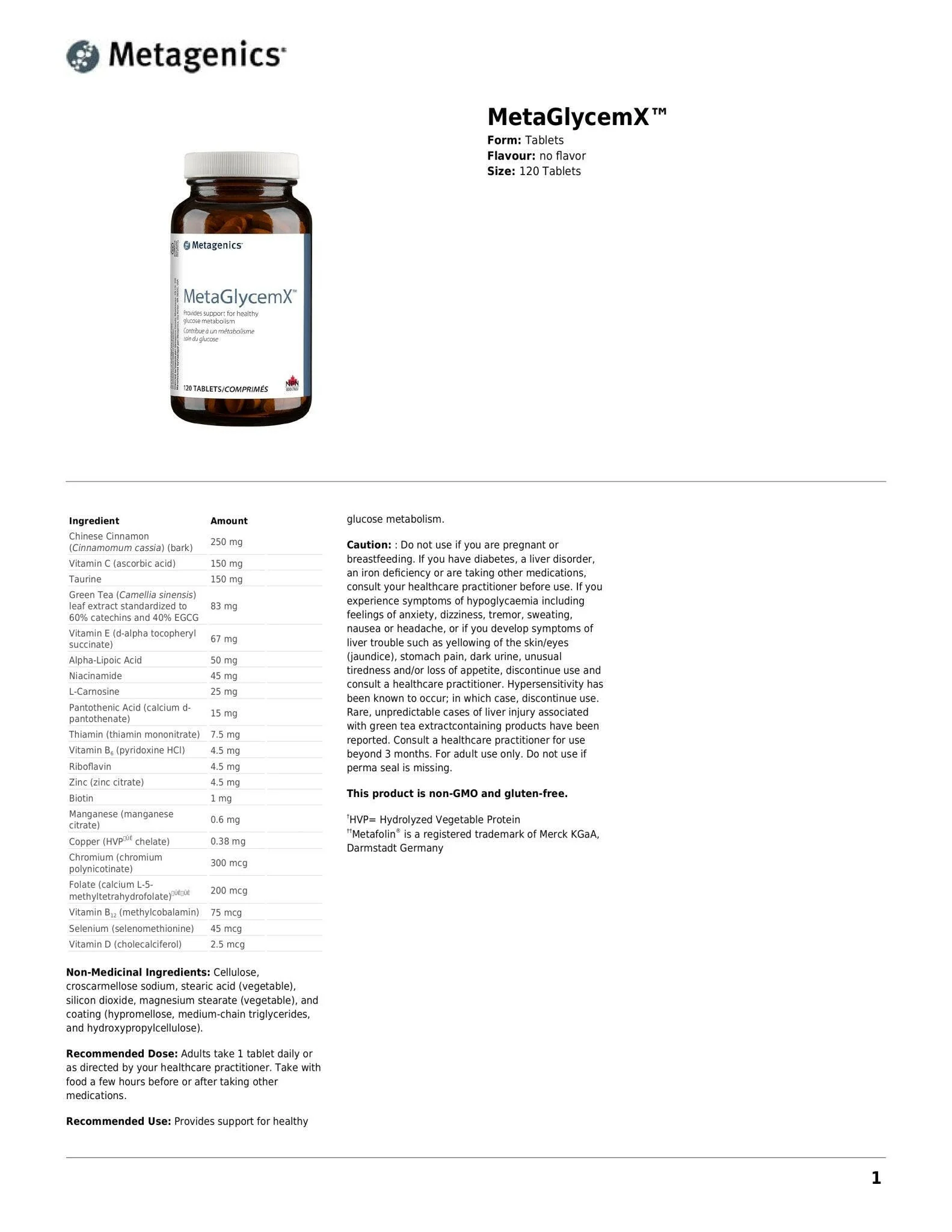 MetaGlycemX™ | Metagenics® | 60 or 120 Tablets - Image 4