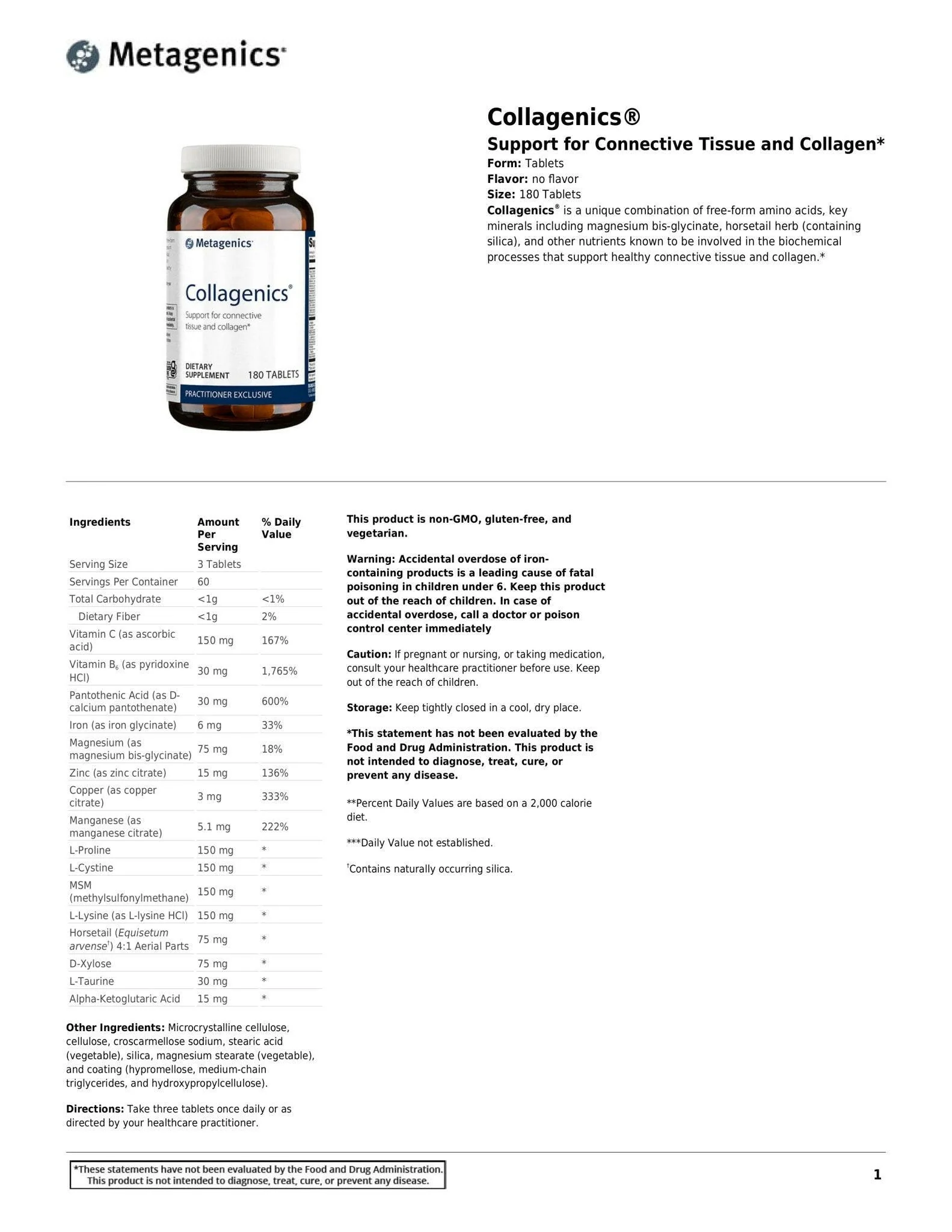 Collagenics® | Metagenics® | 180 tablets - Image 7