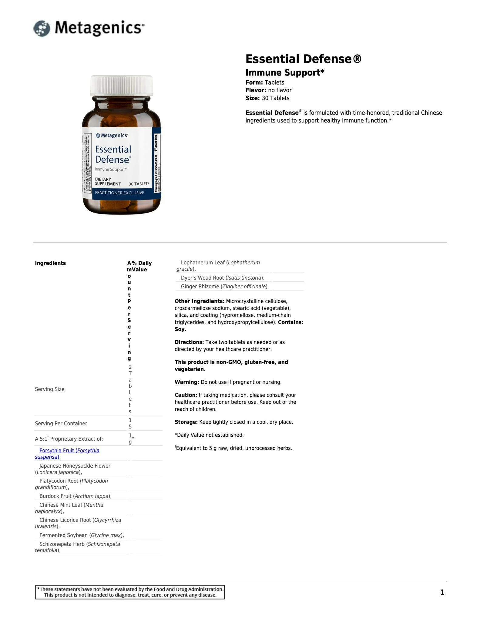 Essential Defense® | Metagenics® | 30 Tablets - Image 4