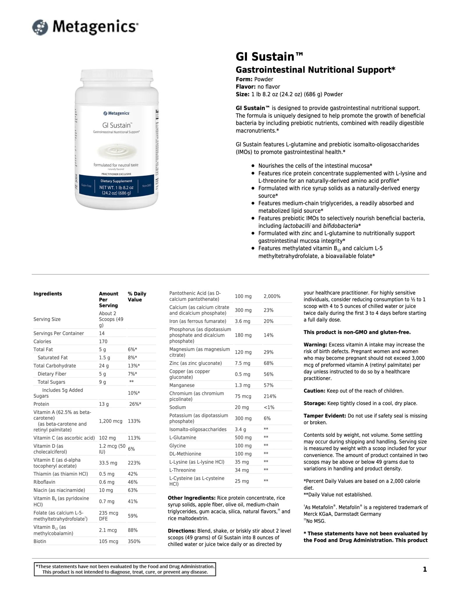Ultra Sustain™ | Metagenics® | 686 g (24.2 oz) powder - Image 6