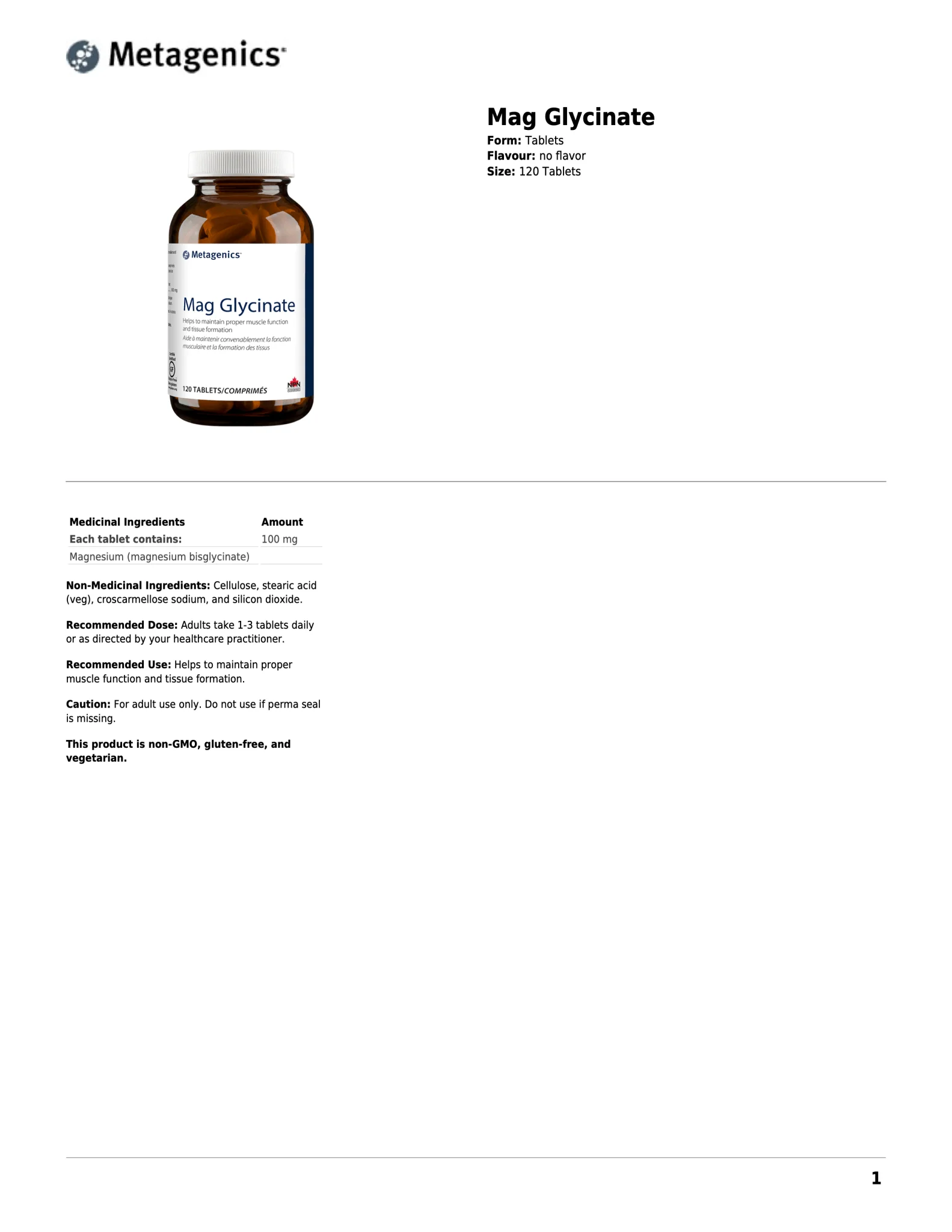 Mag Glycinate by Metagenics® – Highly Absorbable Magnesium Support | 120 Tablet - Image 5