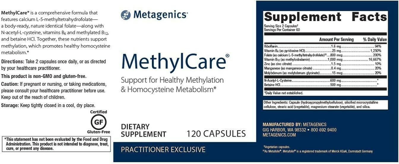 MethylCare™ by Metagenics® – Homocysteine & Methylation Support | 120 Capsules - Image 5
