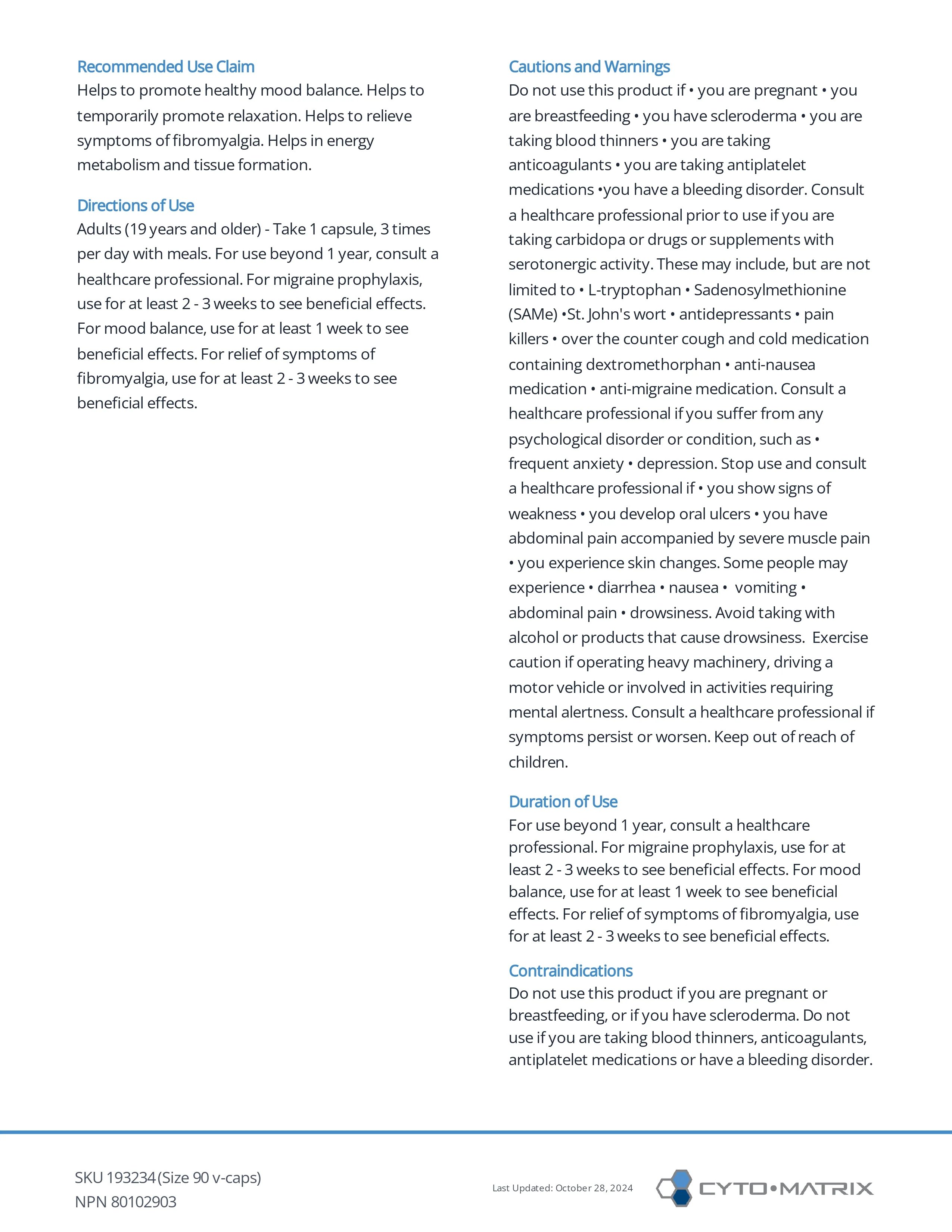 Mood-Matrix by Cytomatrix® – Emotional Balance & Stress Support | 90 Vegetable Capsules - Image 4