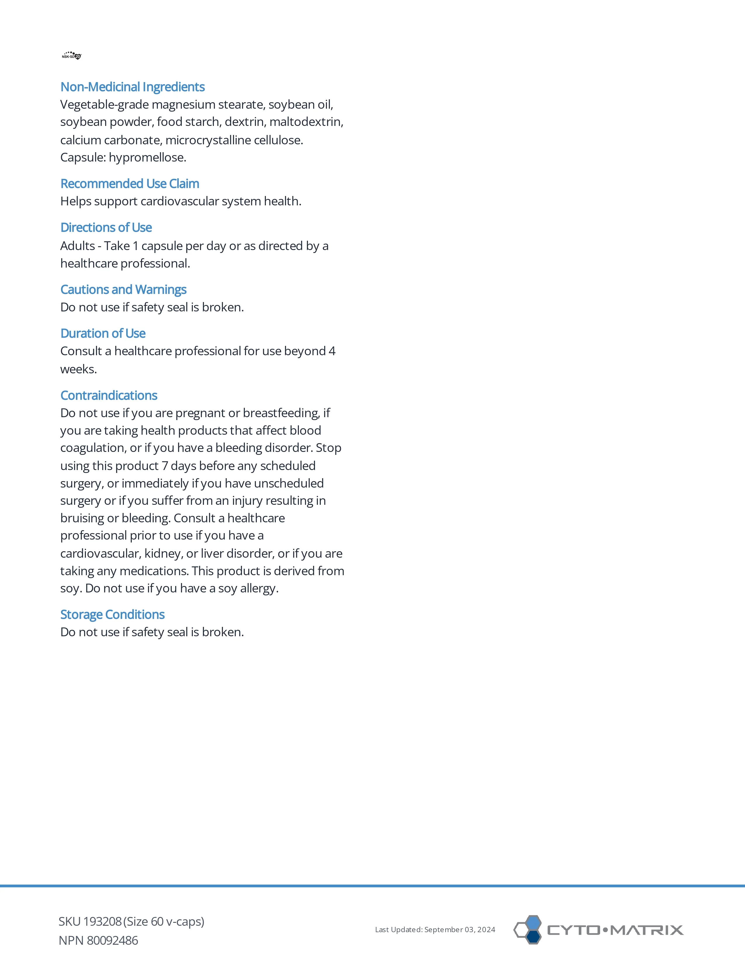 Nattokinase | Cytomatrix® | 60 Vegetable Capsules - Image 3