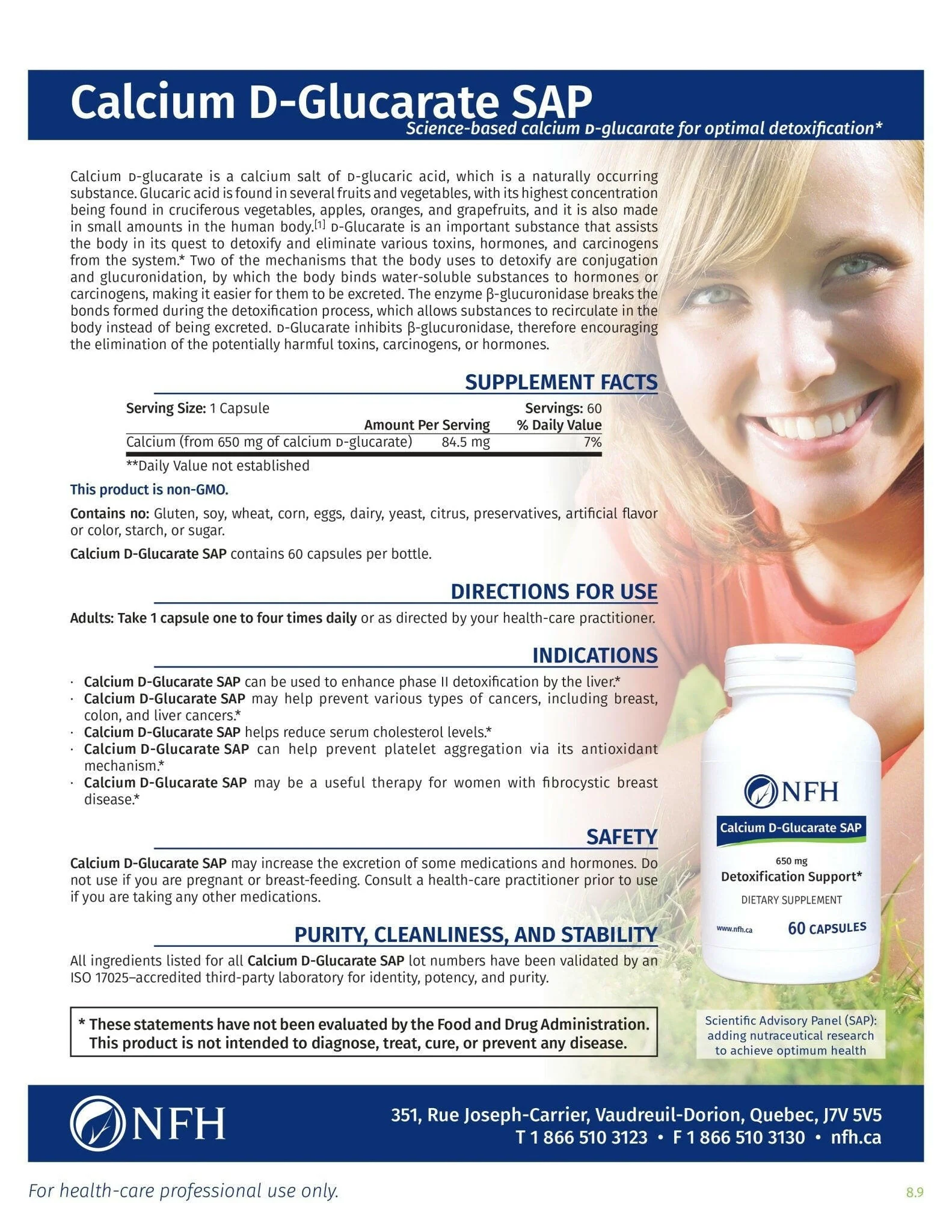 Calcium D-Glucarate SAP by NFH® – Detox & Hormone Metabolism Support | 60 Capsules - Image 4