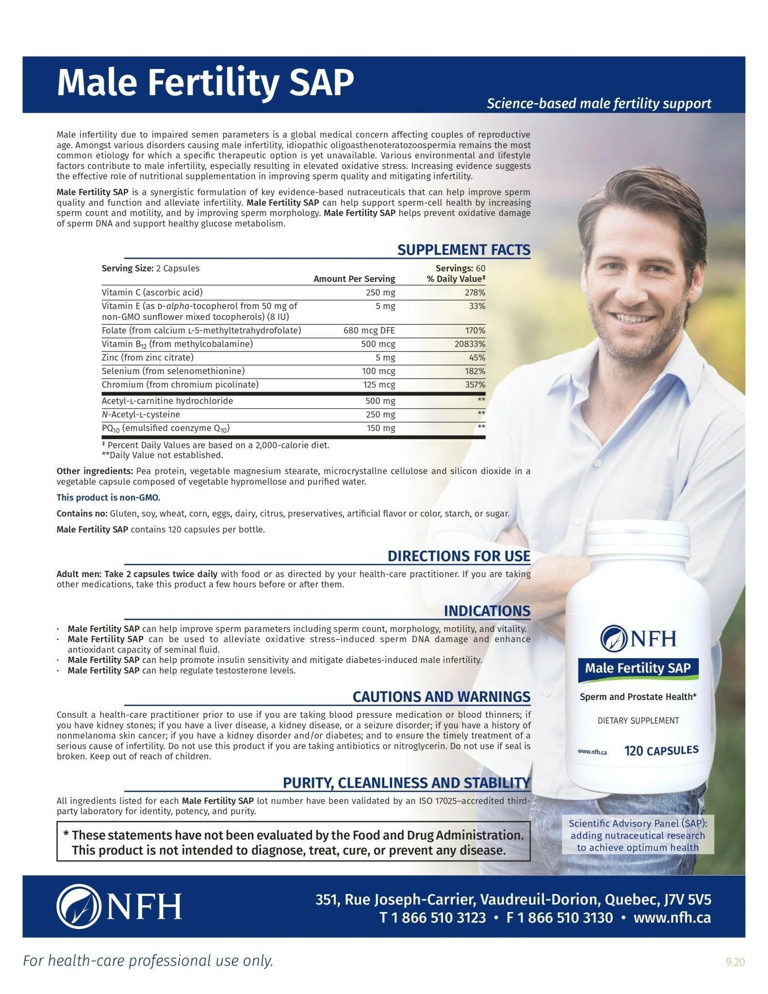 Male Fertility SAP | NFH  | 120 Capsules - Image 4