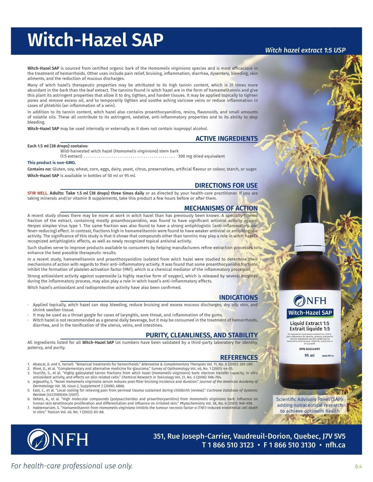 Witch‑Hazel SAP | NFH | 50 or 95 mL Liquid - Image 3
