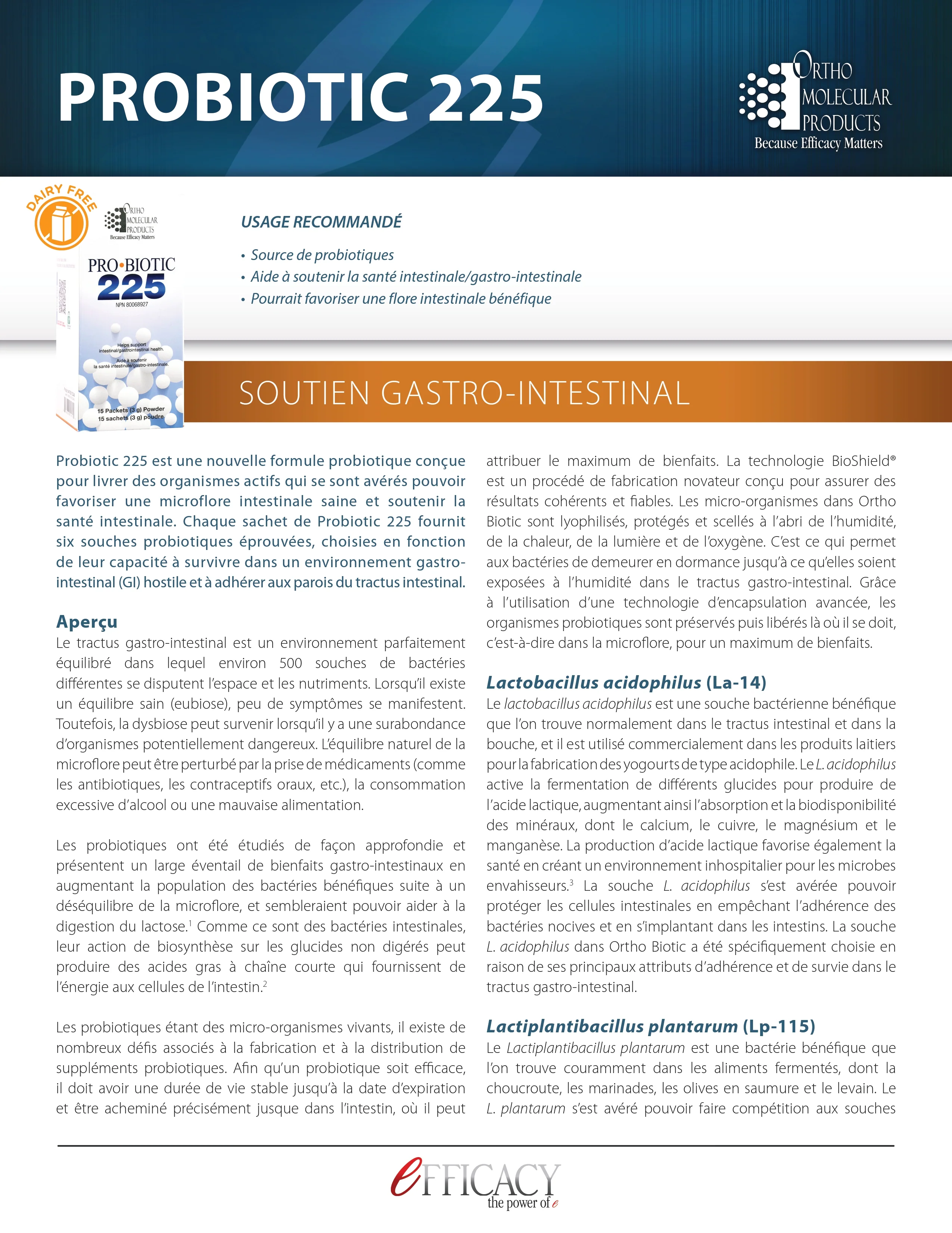 Probiotic 225 | Ortho Molecular | 15 Packets - Image 3