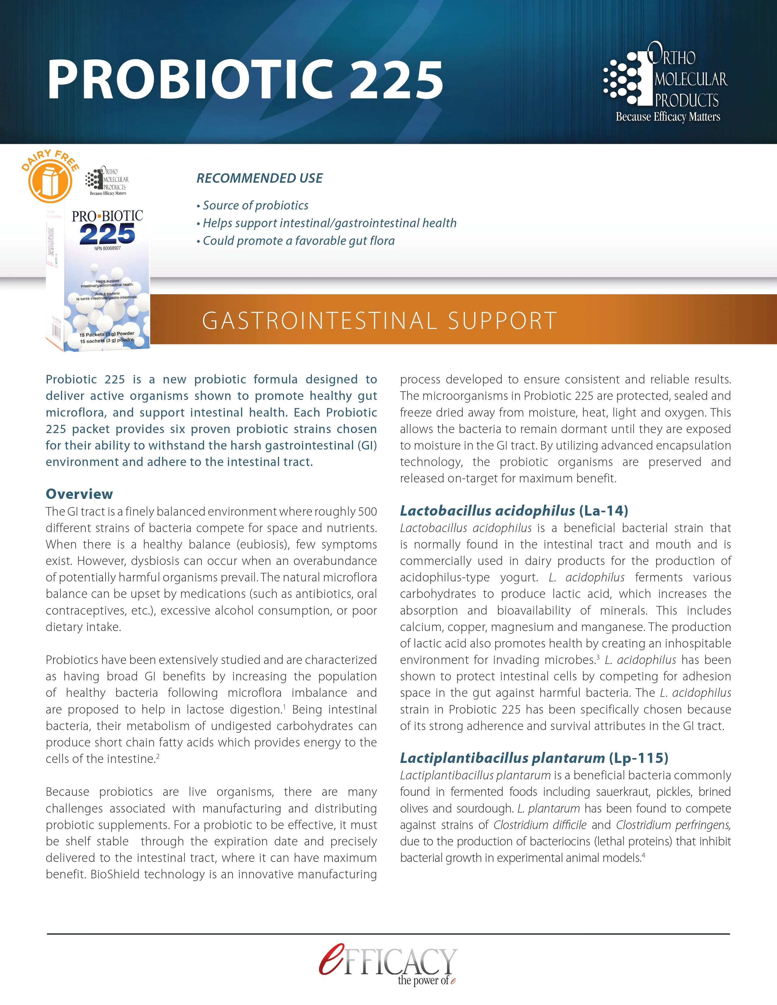 Probiotic 225 | Ortho Molecular | 15 Packets - Image 6