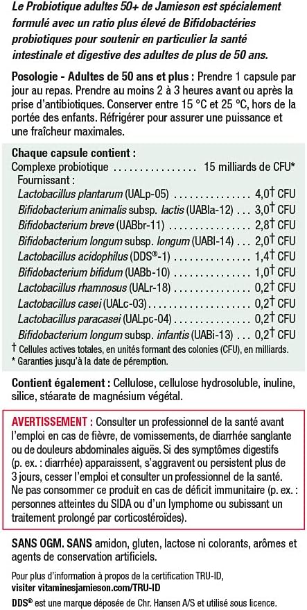 Adult 50+ Probiotic Complex | Jamieson™ | 30 Vegetarian Capsules - Image 7