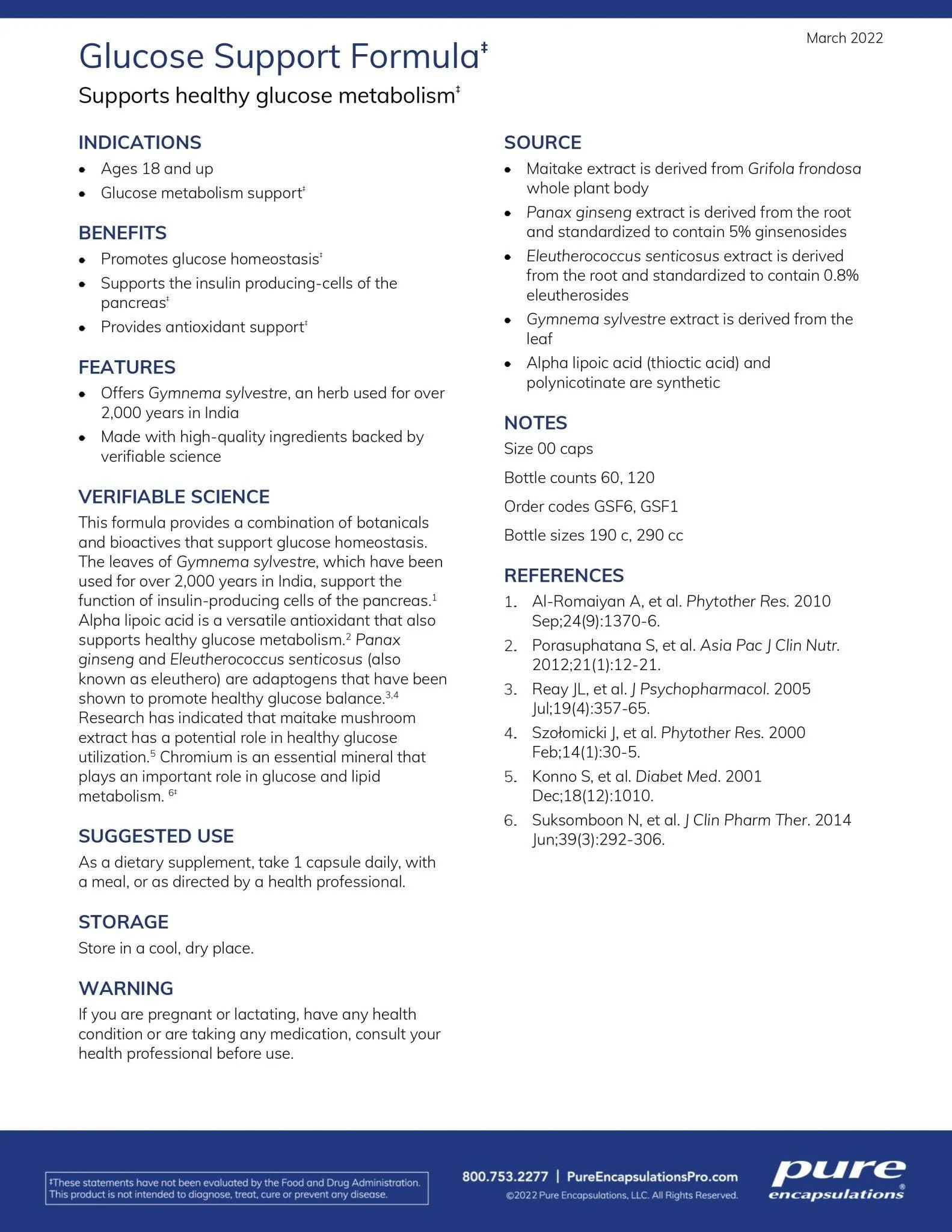 Glucose Support Formula | Pure Encapsulations® | 60 Vegetable Capsules - Image 6