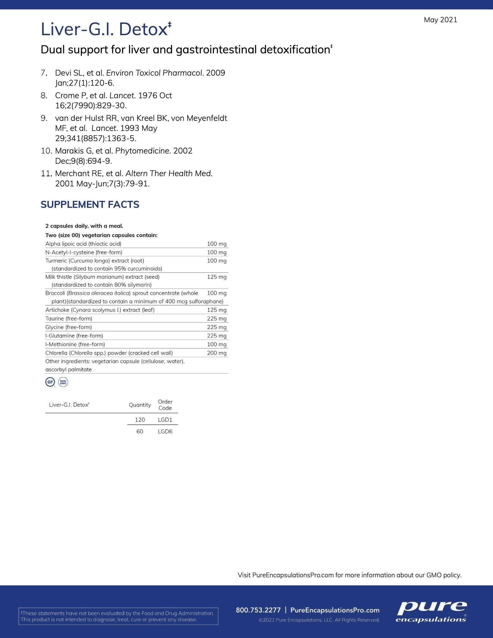 Liver-G.I. Detox | Pure Encapsulations® | 60 Vegetable Capsules - Image 8