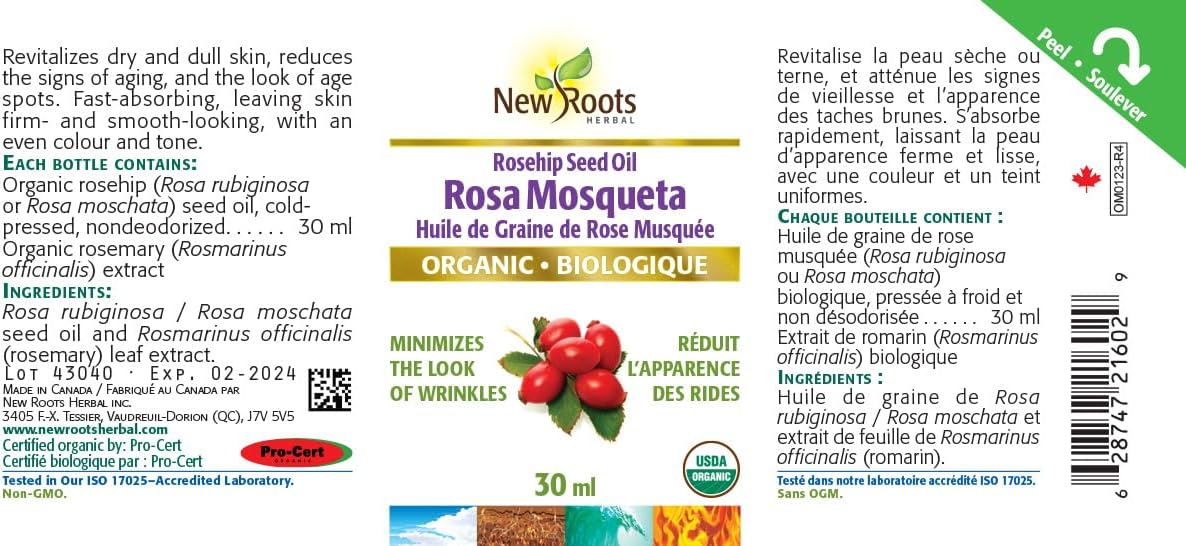 Rosehip Seed Oil Rosa Mosqueta | New Roots | 15 mL or 30 mL - Image 3