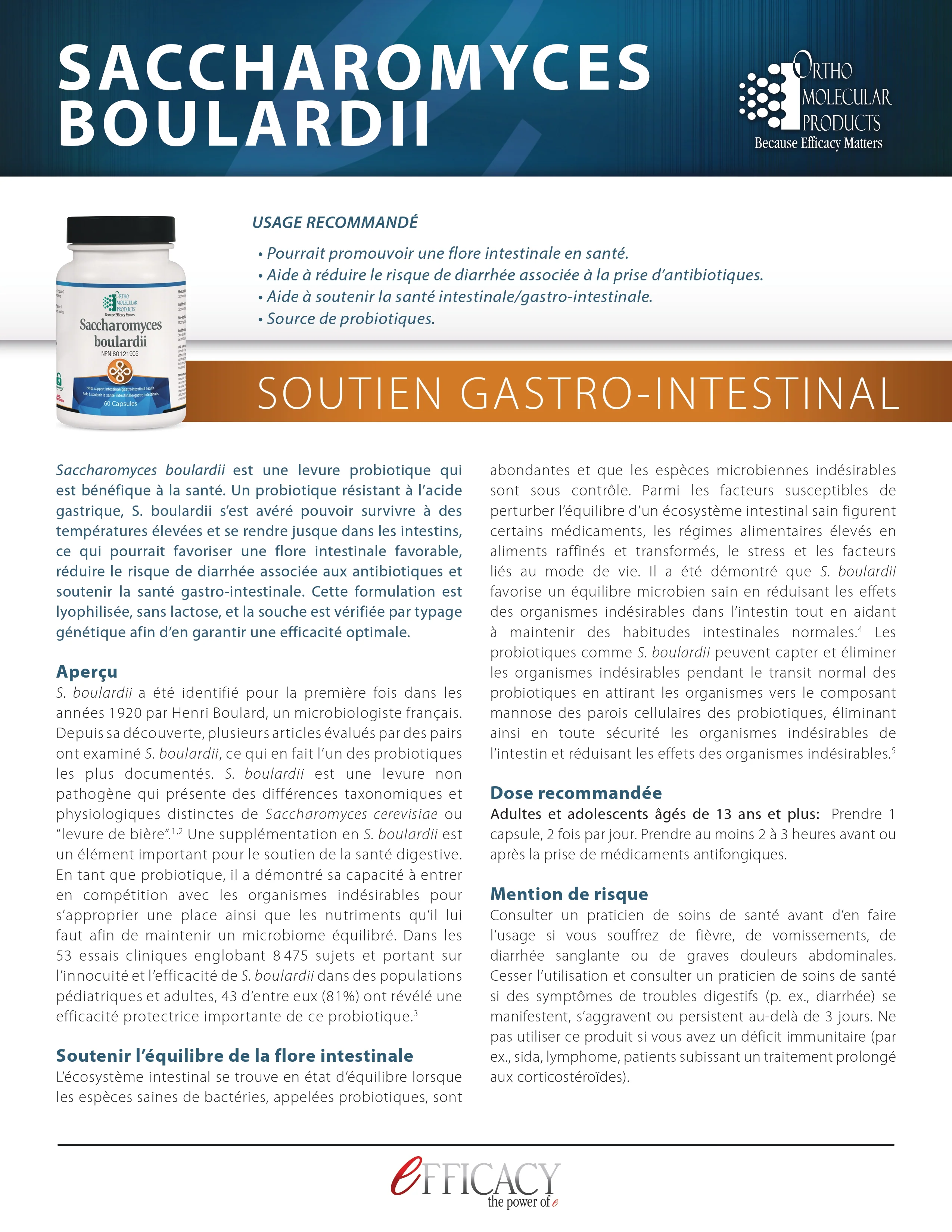 Saccharomyces boulardii | Ortho Molecular | 60 Capsules - Image 5