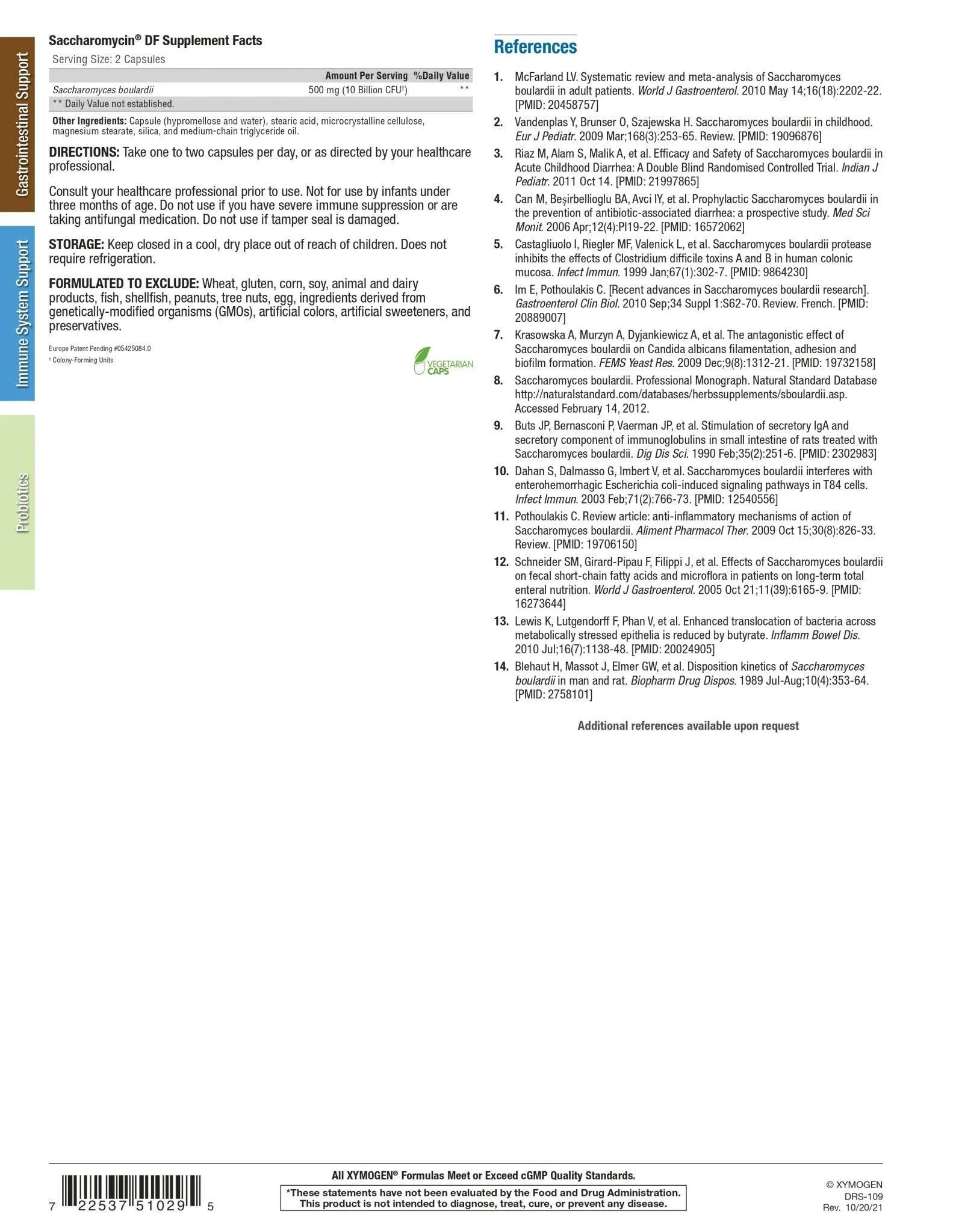 Saccharomycin® DF | Xymogen® | 60 Capsules - Image 7