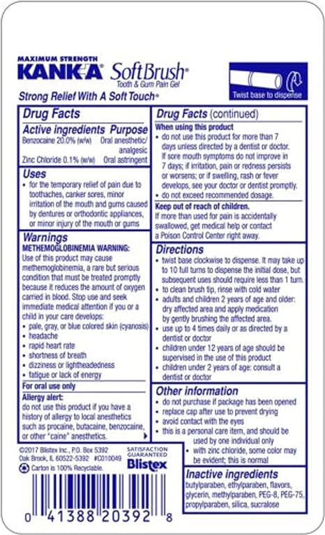 SoftBrush® Tooth & Gum Pain Gel | Kank-A® | 0.07 oz. (2.0 g) - Image 5
