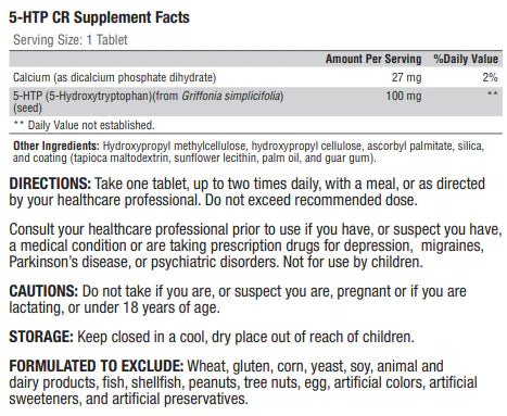 5-HTP CR | Xymogen® | 60 Tablets - Image 4
