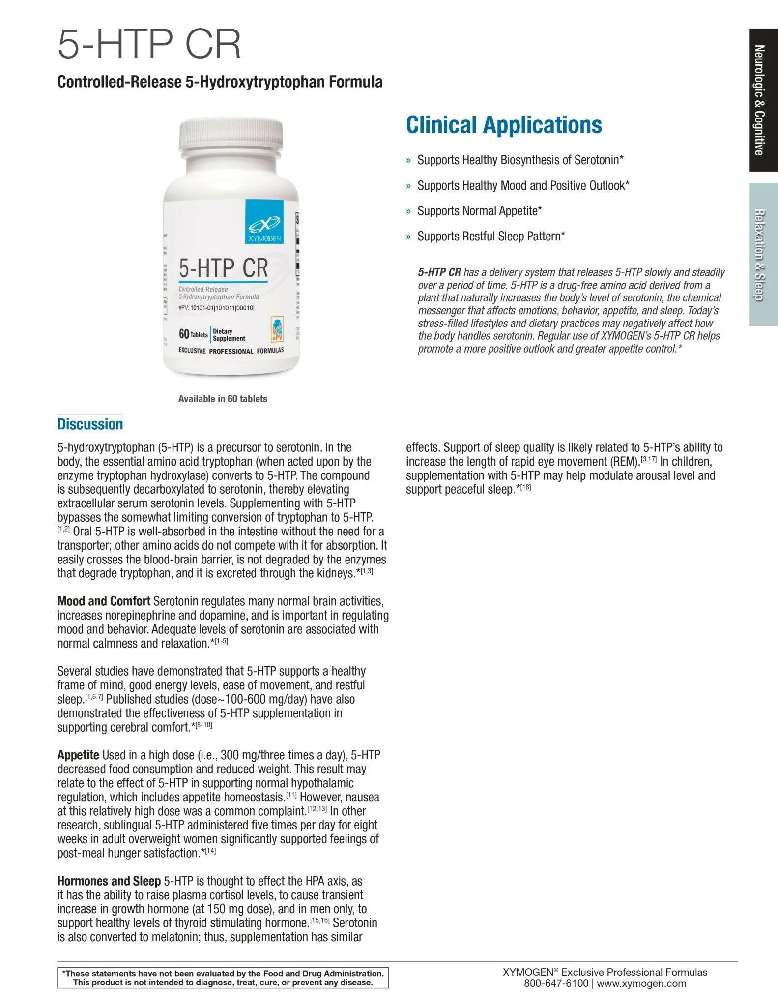 5-HTP CR | Xymogen® | 60 Tablets - Image 5