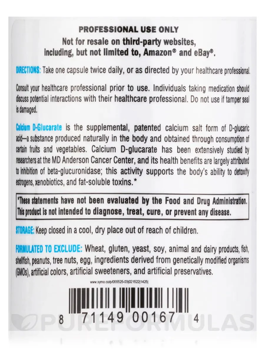 Calcium D-Glucarate | Xymogen® | 90 Capsules - Image 5